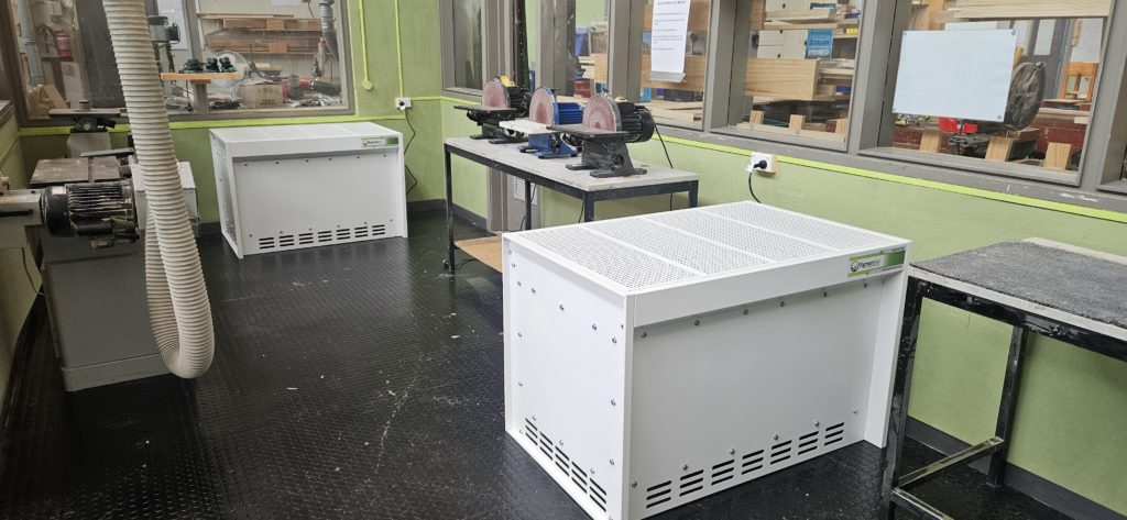 Egmont Air downdraft benches for clean air in school workshops