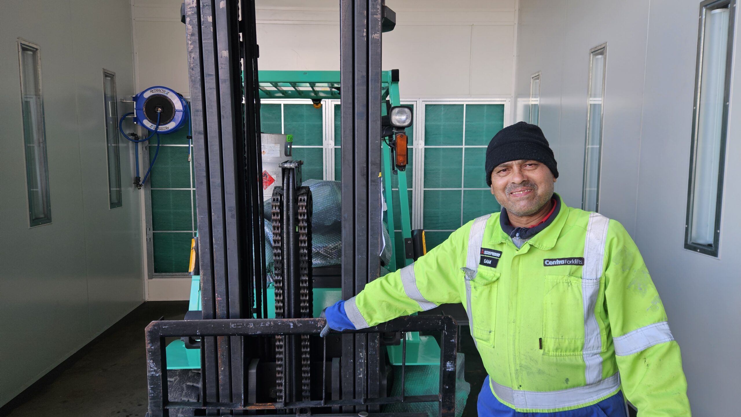 Open Face Spray Booth Installation for Centra Forklifts, Auckland